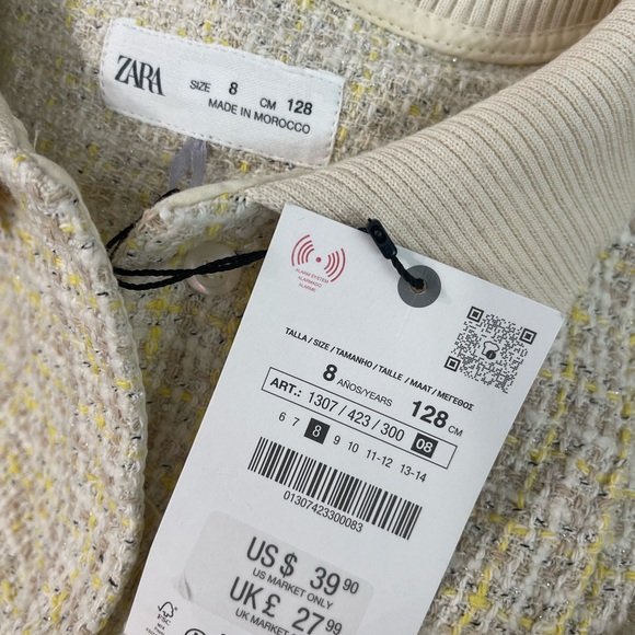 Zara new with tags girls yellow tweed dress - Picture 2 of 2